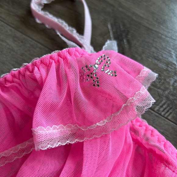 Y2K LNWOT Victoria's Secret Pink Babydoll Chemise & Panty Set Sheer Ruffle Sz L - Picture 4 of 10